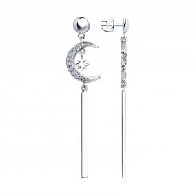 Серебряные серьги SOKOLOV 94023964 с фианитом 94023964 фото