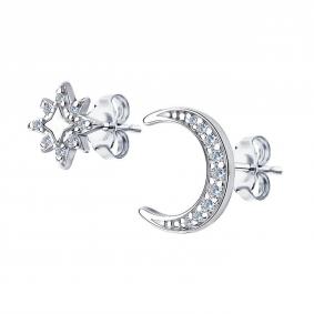 Серебряные серьги SOKOLOV 94023965-91 с фианитом 94023965-91 фото