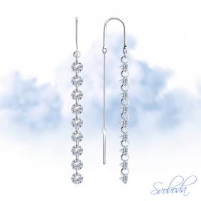 Серебряные серьги SOKOLOV 94023999-91 с фианитом 94023999-91 фото