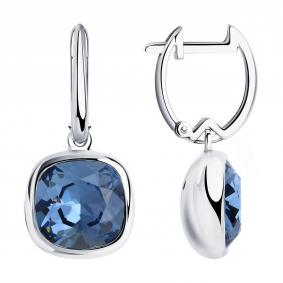 Серебряные серьги SOKOLOV 94024167-91 с ювелирным кристаллом 94024167-91 фото