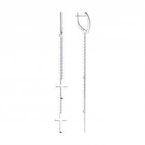 Серебряные серьги-кресты SOKOLOV 94024287 94024287 фото