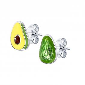 Серебряные серьги SOKOLOV 94024324-91 с эмалью 94024324-91 фото