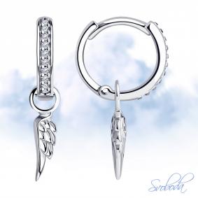 Серебряные серьги-трансформеры Крылья SOKOLOV с фианитом 94024423 94024423 фото