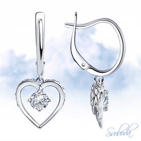Серебряные серьги SOKOLOV 94024439-91 с фианитом 94024439-91 фото