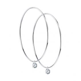 Серебряные серьги-трансформеры SOKOLOV с фианитом 94024475 94024475 фото