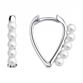 Серебряные серьги SOKOLOV 94024769 с жемчугом 94024769 фото