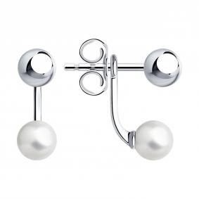 Серебряные серьги SOKOLOV 94024786-91 с жемчугом 94024786-91 фото