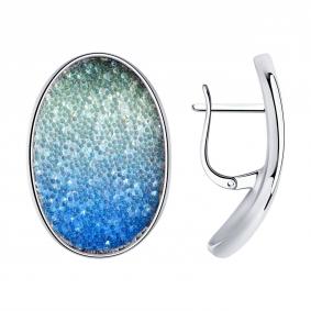 Серебряные серьги SOKOLOV 94024794 с кристаллом Swarovski 94024794 фото