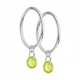 Серебряные серьги-трансформеры SOKOLOV с фианитом 94025604 94025604 фото