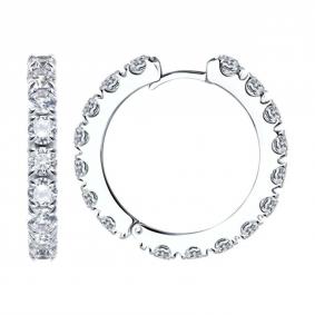 Серебряные серьги SOKOLOV 94025654-91 с фианитом 94025654-91 фото