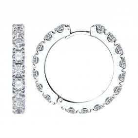 Серебряные серьги SOKOLOV 94025654 с фианитом 94025654 фото