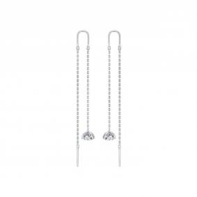 Серебряные серьги SOKOLOV 94025666 с фианитом 94025666 фото