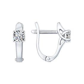 Серебряные серьги SOKOLOV 94025676 с фианитом 94025676 фото