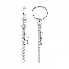 Серебряные серьги-трансформеры SOKOLOV с эмалью 94025702 94025702 фото