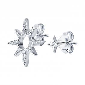 Серебряные серьги SOKOLOV 94025746-91 с фианитом 94025746-91 фото