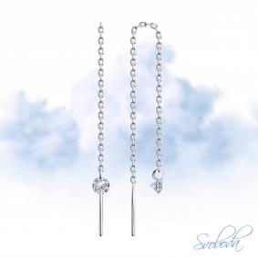 Серебряные серьги SOKOLOV 94025760-91 с фианитом 94025760-91 фото