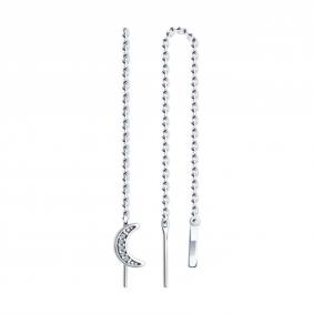 Серебряные серьги SOKOLOV 94025772-91 с фианитом 94025772-91 фото