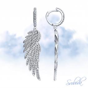 Серебряные серьги SOKOLOV 94025773-91 с фианитом 94025773-91 фото