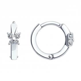 Серебряные серьги SOKOLOV 94025781-91 с фианитом 94025781-91 фото