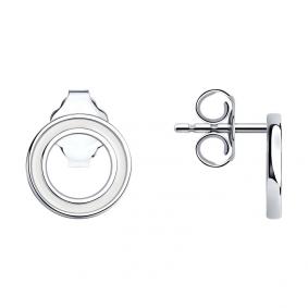 Серебряные серьги SOKOLOV 94025796 с эмалью 94025796 фото