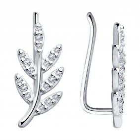 Серебряные серьги SOKOLOV 94025806-91 с фианитом 94025806-91 фото