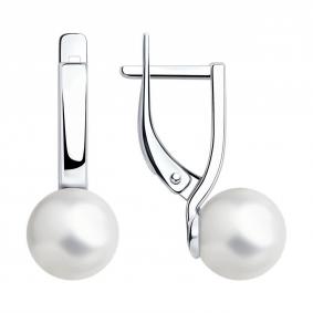 Серебряные серьги SOKOLOV 94025813-91 с жемчугом 94025813-91 фото