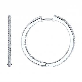 Серебряные серьги SOKOLOV 94025862 с фианитом 94025862 фото