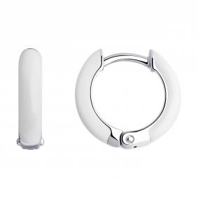 Серебряные серьги SOKOLOV 94025864 с эмалью 94025864 фото