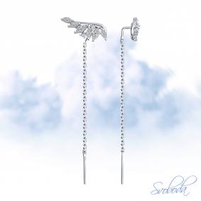 Серебряные серьги SOKOLOV 94025867-91 с фианитом 94025867-91 фото