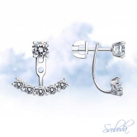 Серебряные серьги-трансформеры SOKOLOV с фианитом 94025877-91 94025877-91 фото
