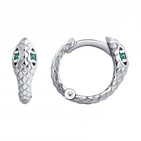 Серебряные серьги Символ года Змея SOKOLOV с фианитом 94025900-91 94025900-91 фото