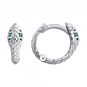 Серебряные серьги SOKOLOV 94025900 с фианитом 94025900 фото