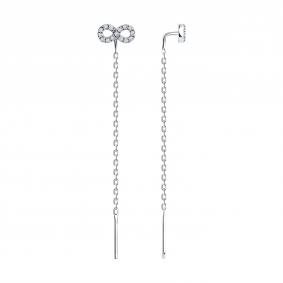 Серебряные серьги SOKOLOV 94025914-91 с фианитом 94025914-91 фото