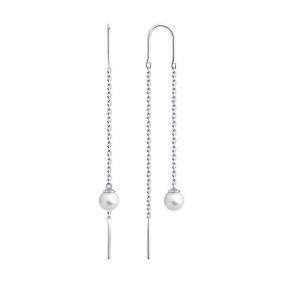 Серебряные серьги SOKOLOV 94025916-91 с жемчугом 94025916-91 фото