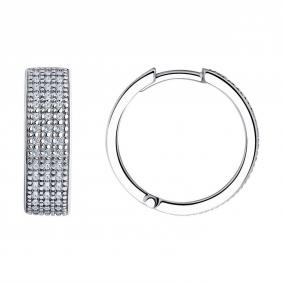 Серебряные серьги SOKOLOV 94025922-91 с фианитом 94025922-91 фото