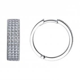 Серебряные серьги SOKOLOV 94025922 с фианитом 94025922 фото