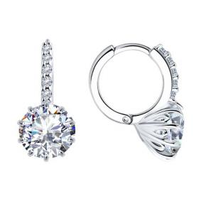 Серебряные серьги SOKOLOV 94025929 с фианитом 94025929 фото