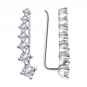 Серебряные серьги SOKOLOV 94025939-91 с фианитом 94025939-91 фото