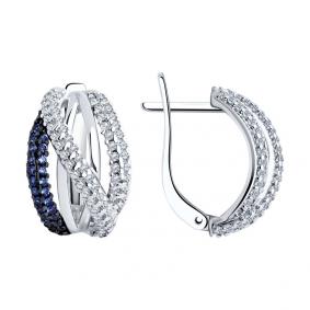 Серебряные серьги SOKOLOV 94025940 с фианитом 94025940 фото