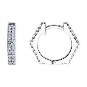 Серебряные серьги SOKOLOV 94025967 с фианитом 94025967 фото