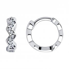 Серебряные серьги SOKOLOV 94025970-91 с фианитом 94025970-91 фото