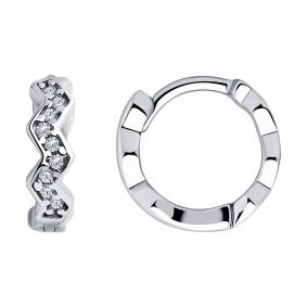 Серебряные серьги SOKOLOV 94025970 с фианитом 94025970 фото