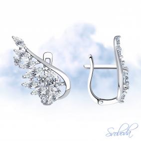 Серебряные серьги SOKOLOV 94025980-91 с фианитом 94025980-91 фото