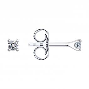 Серебряные серьги SOKOLOV 94025989-91 с фианитом 94025989-91 фото