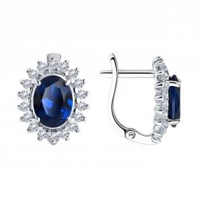 Серебряные серьги SOKOLOV 94025993-91 с фианитом 94025993-91 фото