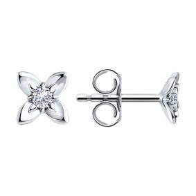 Серебряные серьги SOKOLOV 94025994-91 с фианитом 94025994-91 фото