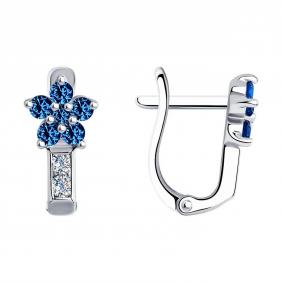 Серебряные серьги SOKOLOV 94026035-91 с фианитом 94026035-91 фото