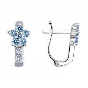 Серебряные серьги SOKOLOV 94026036-91 с фианитом 94026036-91 фото