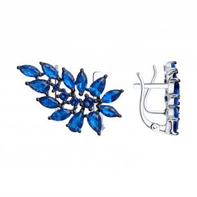 Серебряные серьги SOKOLOV 94026051 с фианитом 94026051 фото