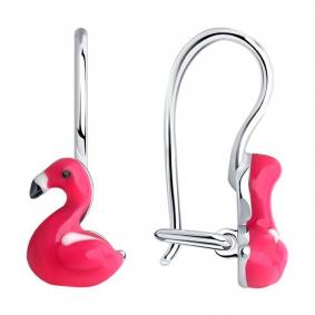 Серебряные серьги SOKOLOV 94026056 с эмалью 94026056 фото